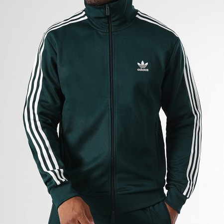 Adidas Originals - Ensemble De Survetement A Bandes Classic JY1280 JY1275 Vert Bouteille Foncé